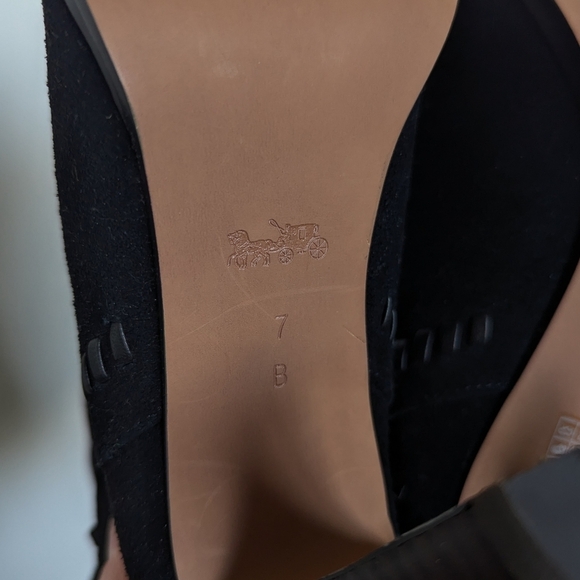 Coach Jessie Suede Silky Nappa Black Tassel Heeled Boots sz 7 - Picture 9 of 10